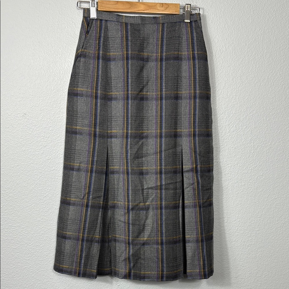 Vintage Brendella‎ Women's Plaid Wool Skirt